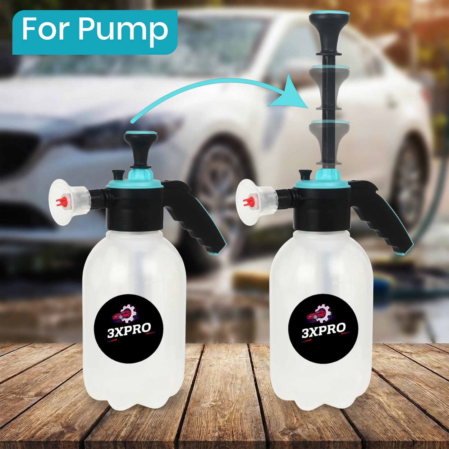 3XPRO 2L Foam Sprayer for Car & Bike with Wash + Silicon Shampoo | Dense Foam