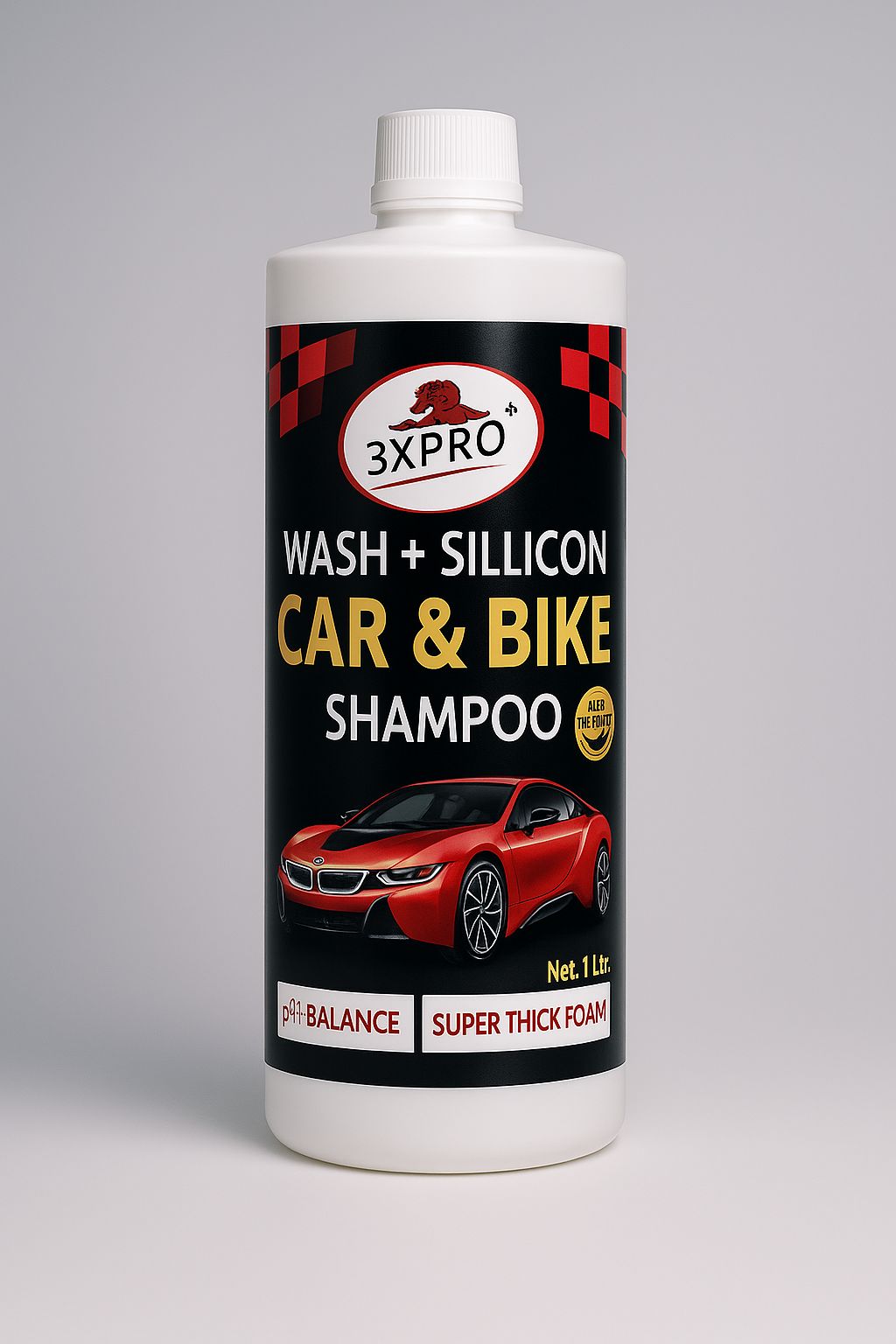Get mirror-like shine with 3XPRO Wash+Silicon Car & Bike Shampoo. Foamy wash, silicon gloss & dust protection – perfect for Indian roads.