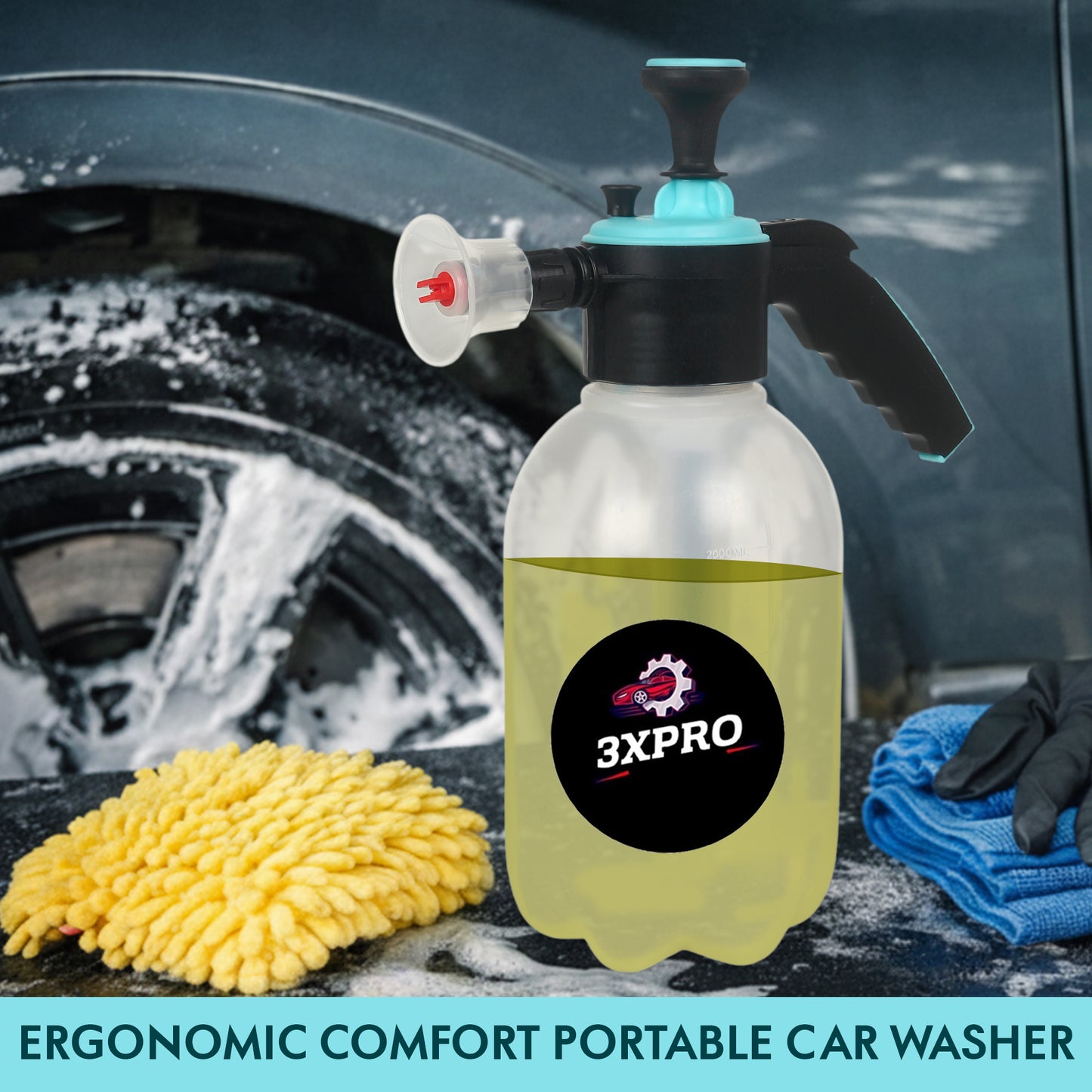 3XPRO 2L  Foam Sprayer for Car & Bike with Wash + Silicon Shampoo | Dense Foam