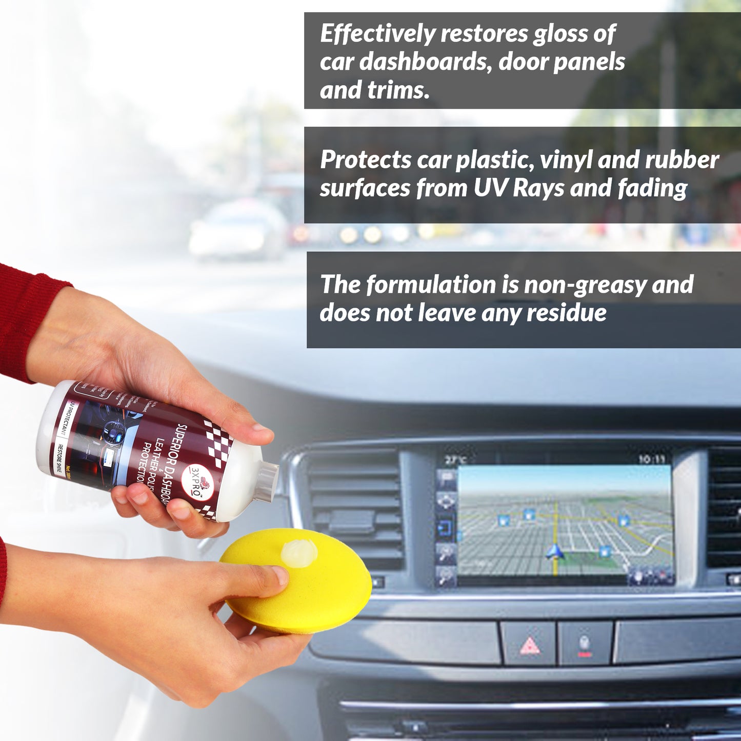Superior Car Dashboard polish & Car Leather Polish Ultimate Shine & Protection | UV Guard Anti-Dust Non-Greasy Formula for Long-Lasting Gloss |Car Dashboard polish | 300ml