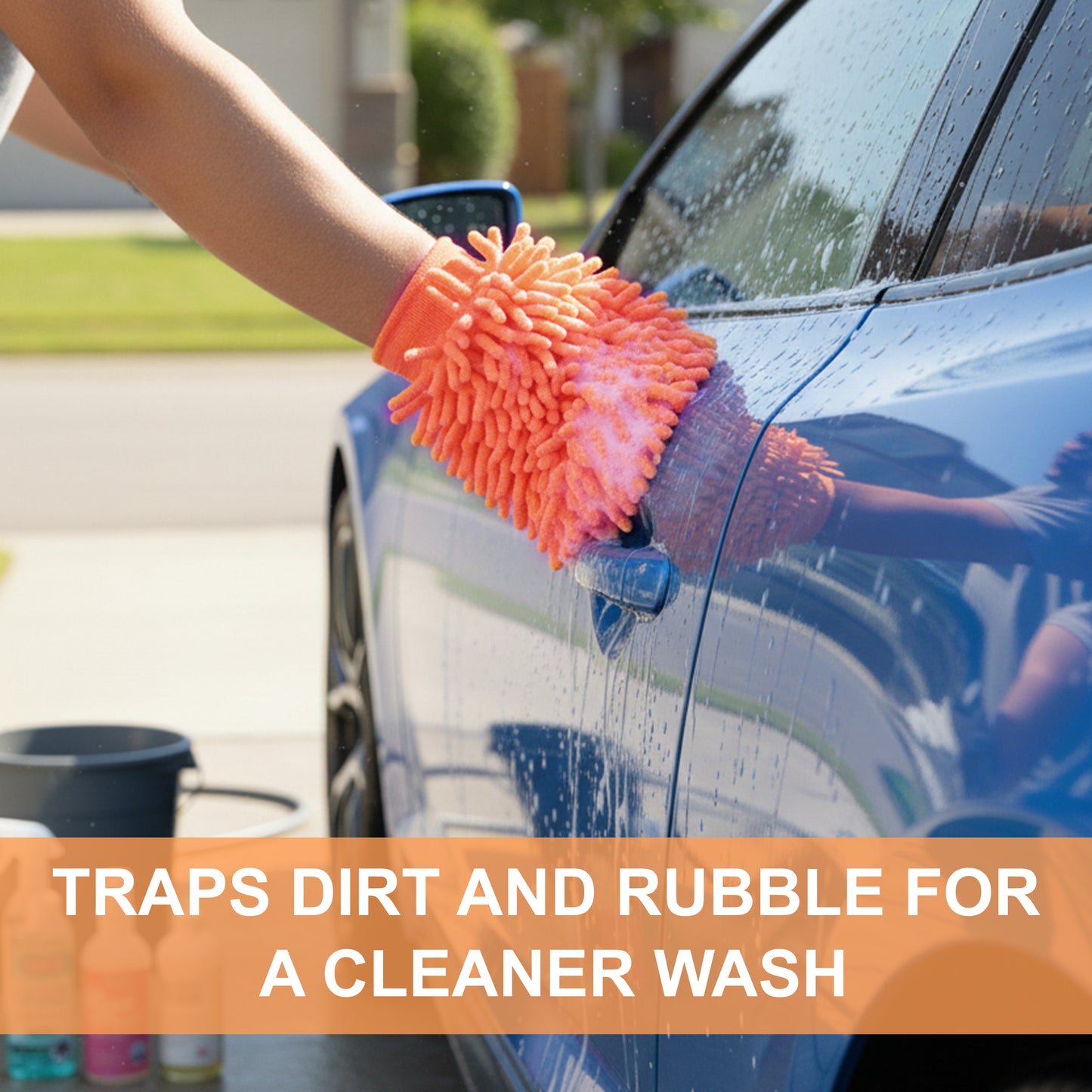 3XPRO Wash+silicone Car & Bike Shampoo (300ml) + Microfiber Wash Mitt | Thick Foam, Silicon Shine & Scratch-Free Cleaning{COMBO}