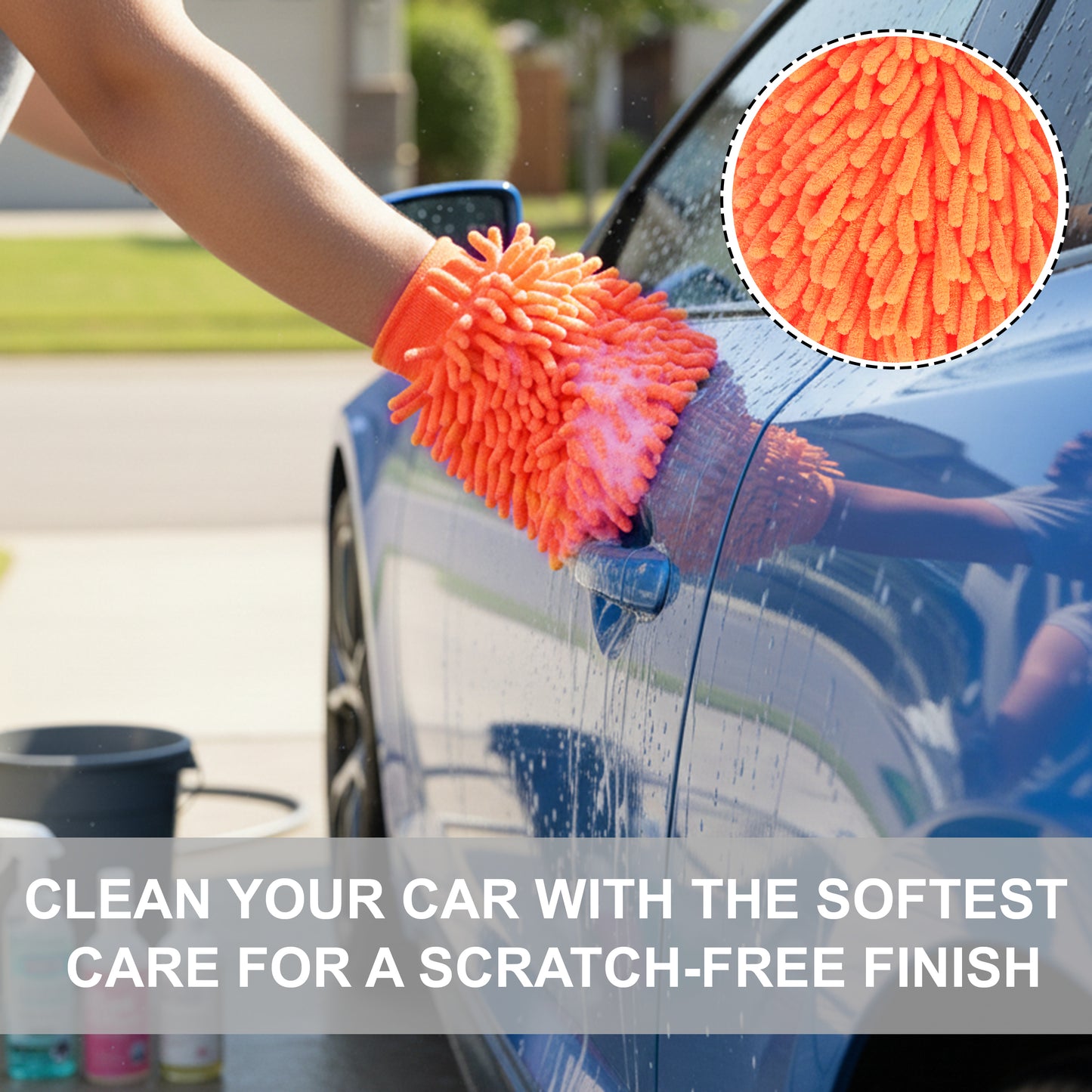 3XPRO Wash+silicone Car & Bike Shampoo (300ml) + Microfiber Wash Mitt | Thick Foam, Silicon Shine & Scratch-Free Cleaning{COMBO}