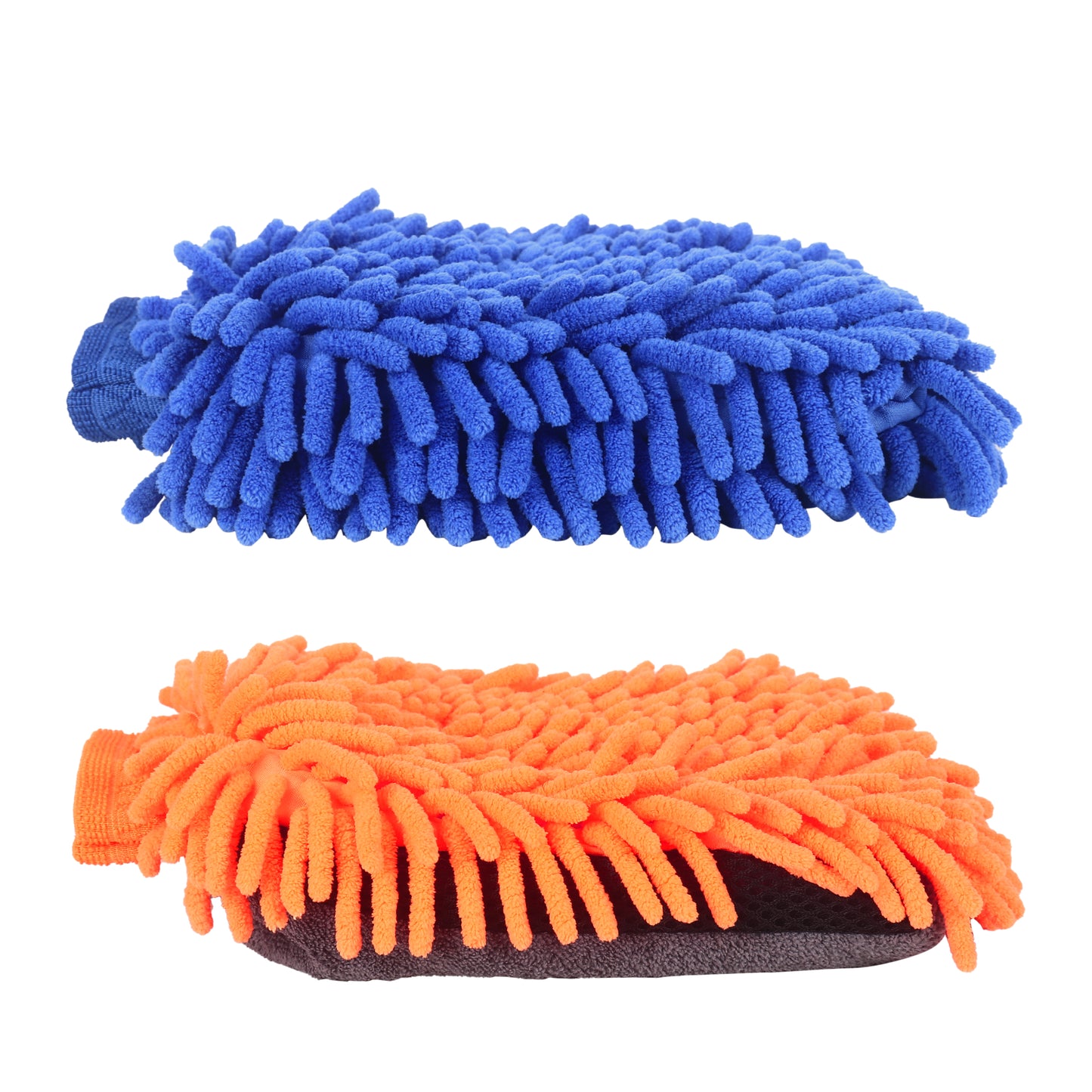3XPRO Premium 2000 GSM Double-Sided Microfiber Mitt & Single-Side Chenille Car Wash Glove – Heavy Foam, Lint-Free (Set of 2)