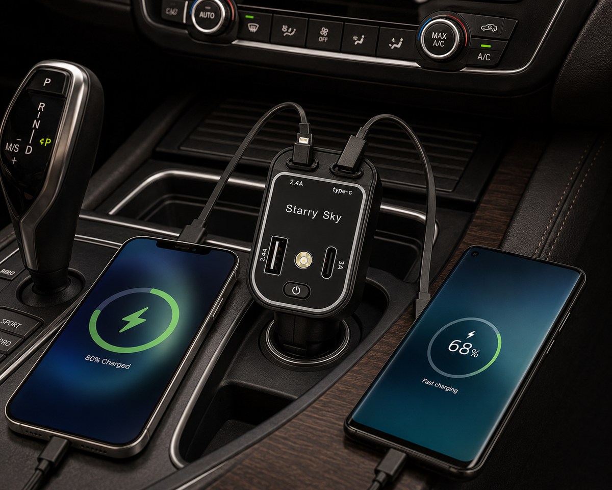 Turn Your Car Into a Starry Experience With 3XPRO Starry Sky 4-in-1 Fast Car Charger with Retractable Cables & Ambient Light