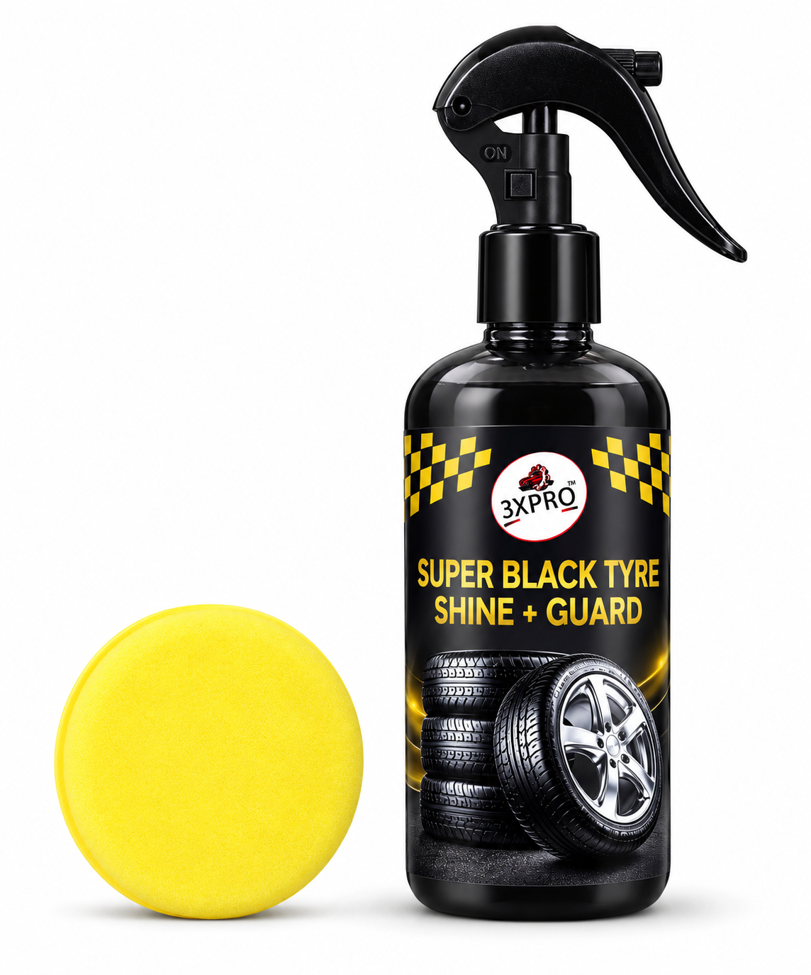 3XPRO Super Black Tyre Shine + Guard | Deep Black Gloss & Long-Lasting Protection